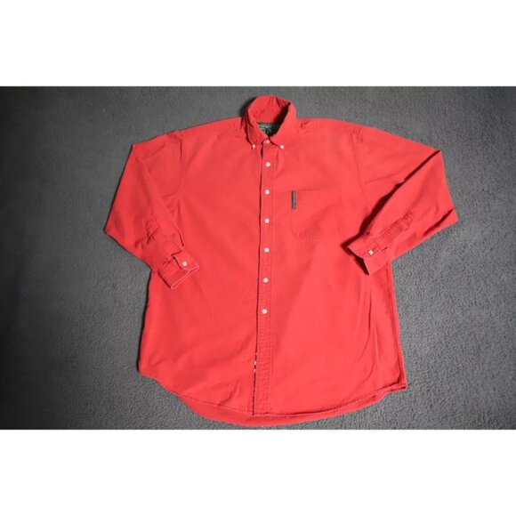 Abercrombie & Fitch Button Up Shirt Mens M Red Button Down Collared Long Sleeve - Picture 1 of 9